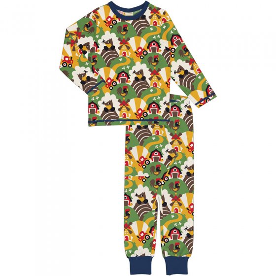 Maxomorra Long Sleeve Farm Pyjama Set