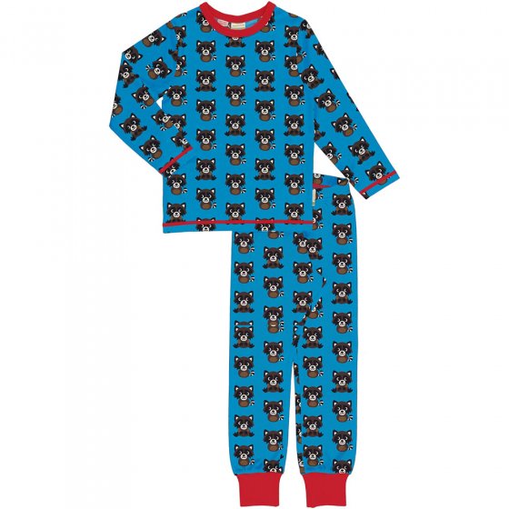 Maxomorra Long Sleeve Raccoon Pyjama Set