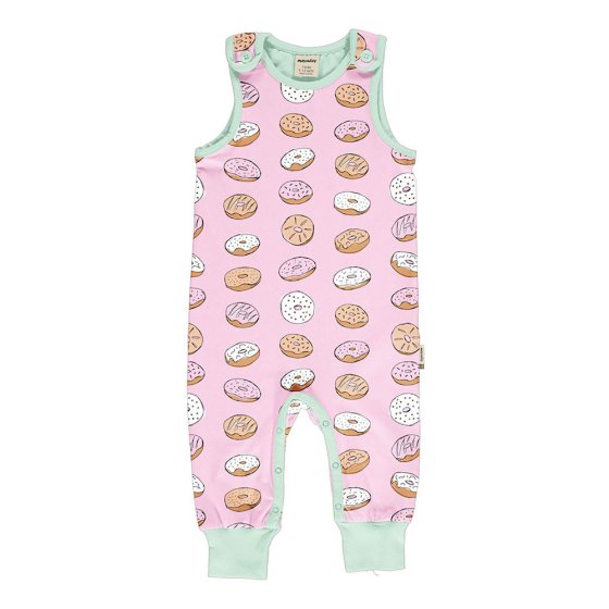 Meyadey childrens organic cotton dunagrees in the city bakery print on a white background