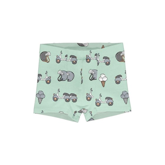 Meyadey childrens organic cotton city scooter boxer shorts on a white background