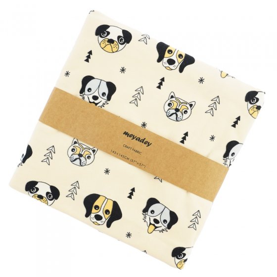 Meyaday Happy Dogs craft pack fabric on a white background