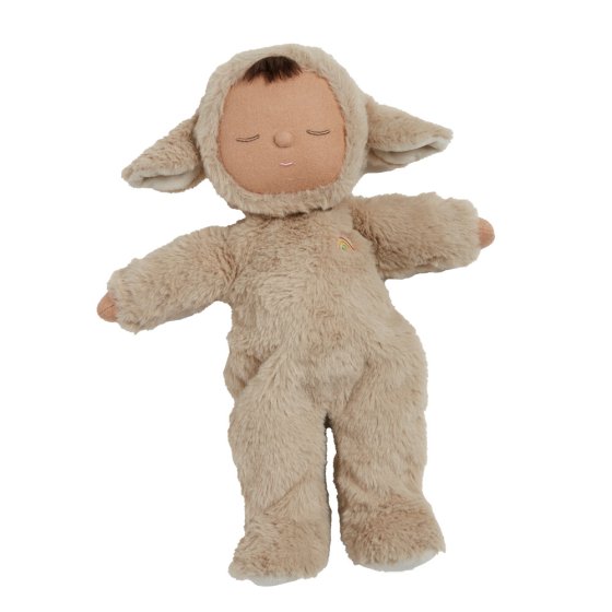 Olli Ella cozy dozy lamby pip dinkum doll soft toy laying on a white background