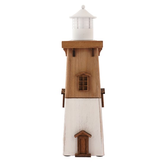 Papoose handmade wooden childrens toy model lighthouse on a white background