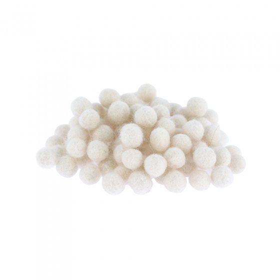 Papoose Toys White Pompoms 1cm 100 Pack