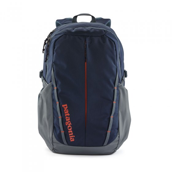 Patagonia new navy refugio 28l back pack on a white background