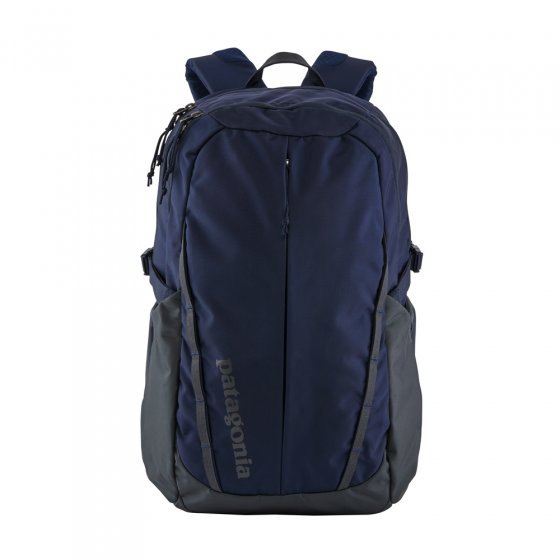Patagonia eco-friendly refugio 28l backpack in the classic navy colourway on a white background
