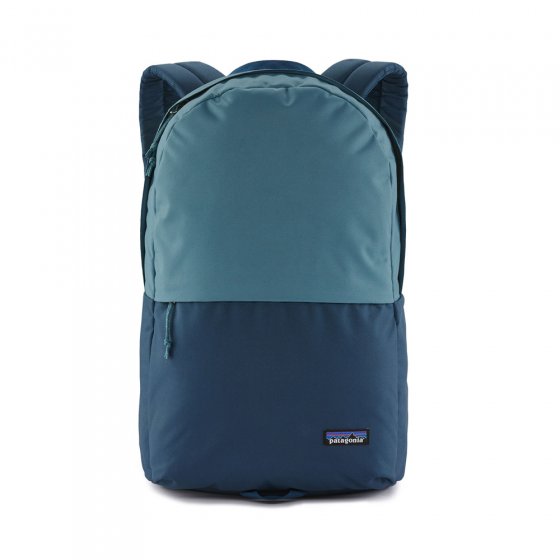 Patagonia eco-friendly adults arbor zip up pack in abalone blue on a white background