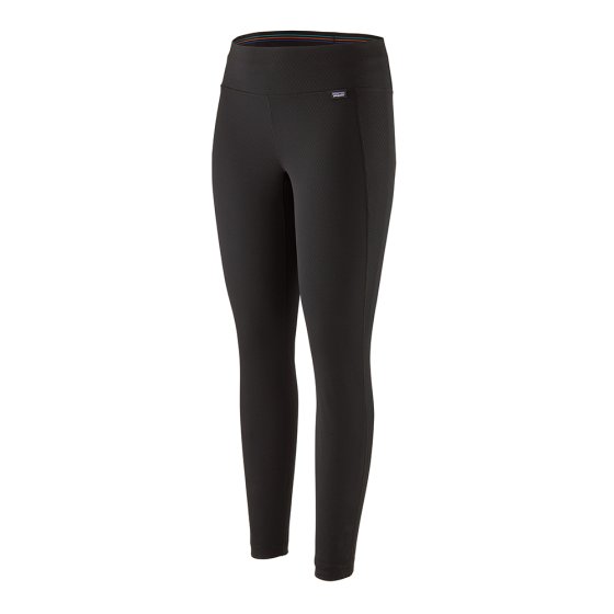 Patagonia Women's Capilene Midweight Bottoms in Black on a white background