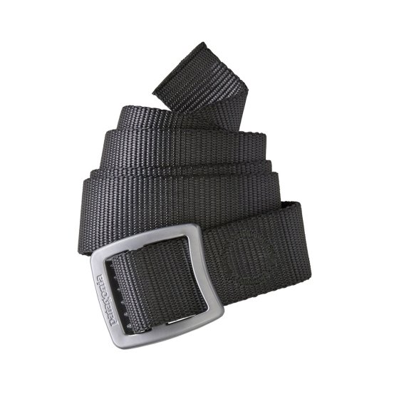 Patagonia adults adjustable forge grey tech web belt rolled up on a white background