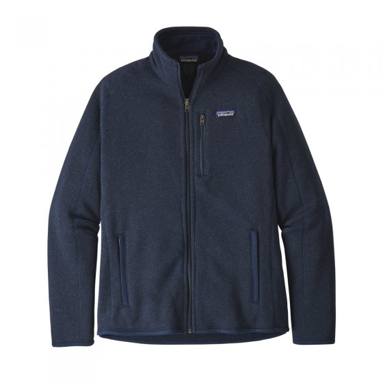 Patagonia eco-friendly mens new navy better sweater jacket on a white background