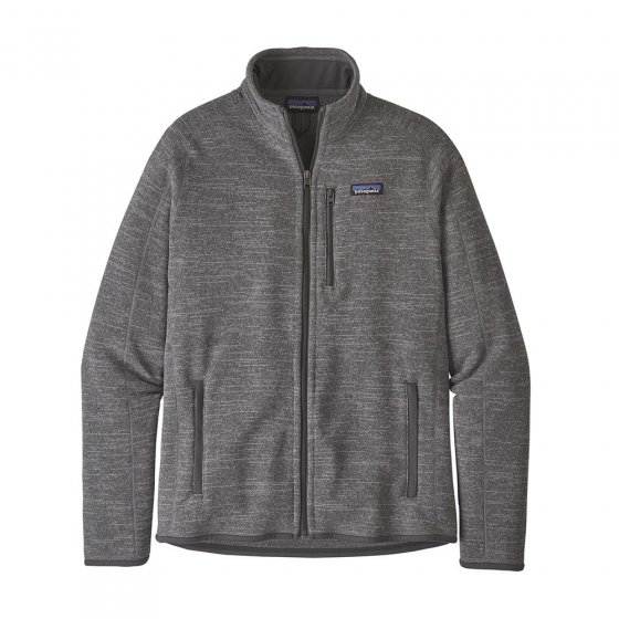 Patagonia mens better sweater jacket in nickel on a white background