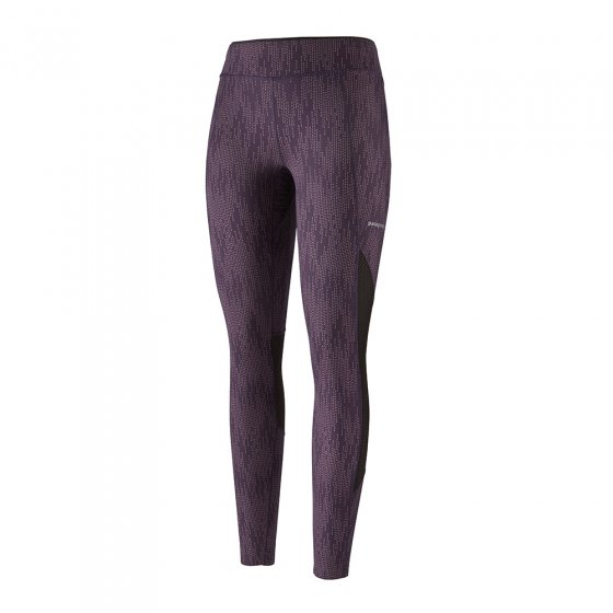 Patagonia eco-friendly piton purple womens endless run tights on a white background
