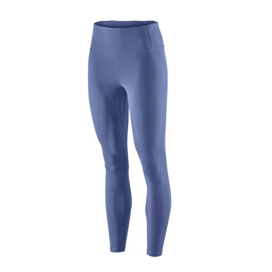 Patagonia womens maipo 7/8 tights in the current blue colour on a white background