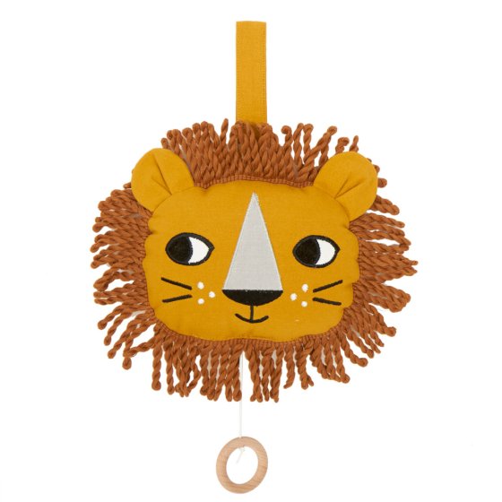 Roommate eco-friendly soft lion music mobile on a white background
