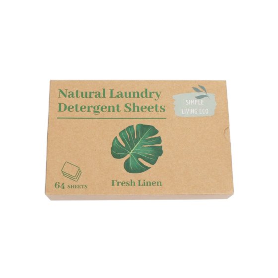 Simple Living Eco Dissolvable Laundry Detergent Sheets - Fresh Linen 64 Pack
