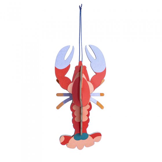 Studio Roof renewable 3D lobster hanging decoration on a white background