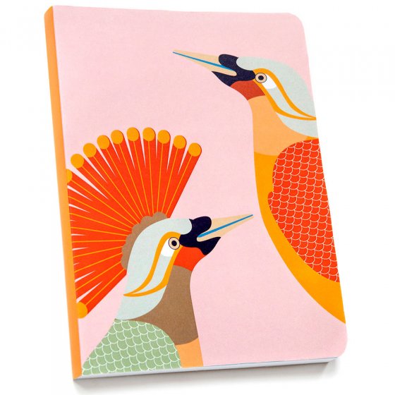 Studio Roof Paradise Bird Obi A5 Notebook on a white background