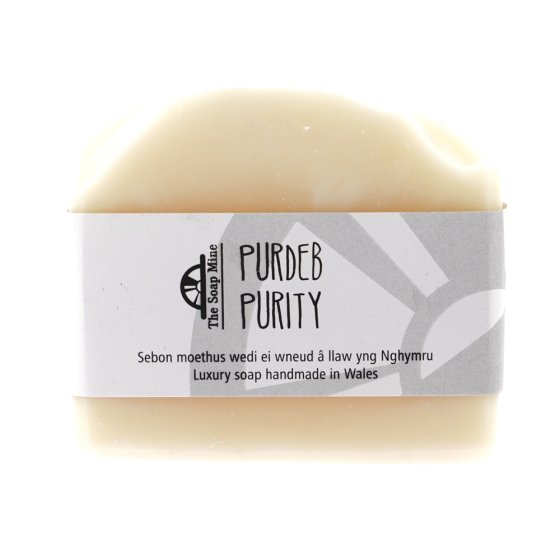 The Soap Mine Purity Handmade Soap Bar 100g on white background
