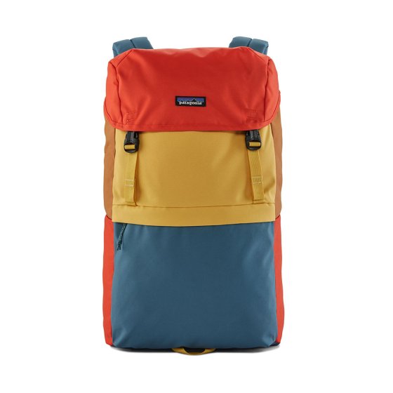 Patagonia adults eco-friendly arbor lid backpack in the surfboard yellow colour on a white background