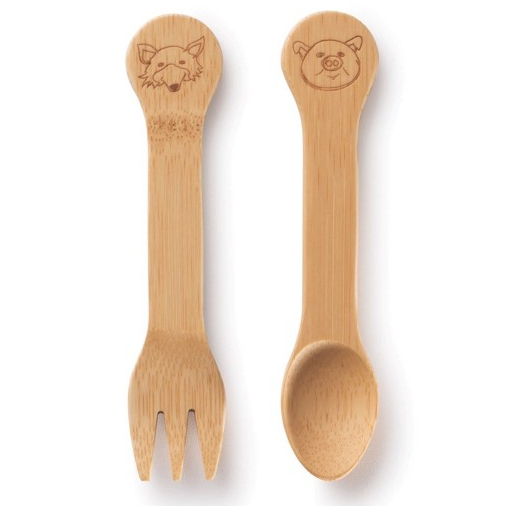 Bambu Kids' Fork & Spoon pictured on a plain white background