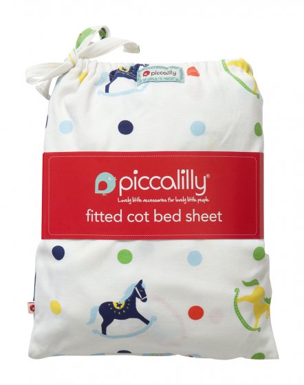 Piccalilly Rocking Horse Fitted Cot Bed Sheet