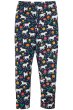 back of indigo blue leggings for children with the white horses and flowers print from frugi