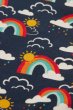 Close up of the Frugi childrens clothing rainbow skies print