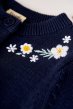 Frugi close up of Ella embroidered cardigan floral collar details