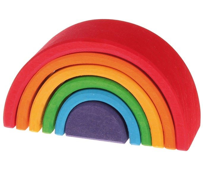 Grimm's Wooden Medium Rainbow Toy on a white background