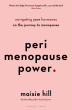 The front cover of the book Perimenopause Power by Maisie Hill, a pink background with red and black writing.