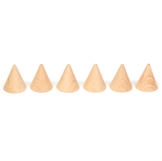 Grapat Loose Parts 6 Natural Wooden Cones