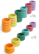 Grapat Loose Parts Earth Tone Wooden Rings 6 Colours Supplementary Set, in 36 piece sets and 18 piece sets