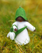 Close up of an Ambrosius snowdrop flower fairy on some grass
