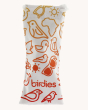 A Birds Eyewear Glasses Carrier Pouch in white with colourful yellow and orange birds with the Birdies Logo