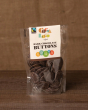 Cocoa Loco organic Fairtrade dark chocolate buttons on a wooden background