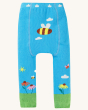 Frugi Little Knitted Leggings - Beluga Blue / Bee