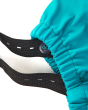 Close up of the adjustable buttons on the Frugi childrens puddle buster trousers