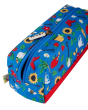 Close up of the zipper on the Frugi national trust crafty pencil case on a white background