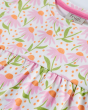 A closer look at the Frugi Children's Organic Cotton Tallie Dress - White Echinacea print