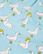 The playful duck print on the Frugi Children's Organic Cotton Aiden Printed Shorts - Splish Splash Ducks 