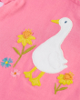 Frugi Eva Applique T-Shirt - Hibiscus / Duck