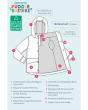 Infographic for the Frugi childrens puddle buster waterproof jacket