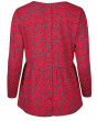 Frugi organic cotton long sleeve maternity red scandi floral top with button closures down the back