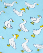 The playful and colourful duck print on the Frugi Organic Cotton Baby Gift Set - Splish Splash Ducks.