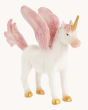 Green Rubber Toys Rainbow Unicorn & Pegasus with Pink Wings - 2 Pack. Made from Natural Rubber, with the Pegasus having glittery pink wings, mane, tail and golden hooves and horn. 