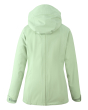 The back of the Mamalila Outdoor Explorer Babywearing Jacket - Mint, showing the back zip and hood