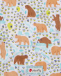 Piccalilly Organic Cotton Baby Muslin Swaddle - Baby Bear. A beautiful muslin swaddle cloth with large prints of brown bears, small bees and bee hives.