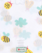 Piccalilly Organic Cotton Baby Muslin Swaddle - Little wings. A beautiful white muslin swaddle cloth with large prints of a bee, ladybird, moth and flowers.