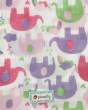 Piccalilly Organic Cotton Baby Muslin Swaddle - Pink Elephants. A beautiful white muslin swaddle cloth with large pink, green and purple elephant prints.