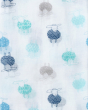 Piccalilly Organic Cotton Baby Muslin Swaddle - Sheep. A beautiful white muslin swaddle cloth with large navy and light blue sheep prints 